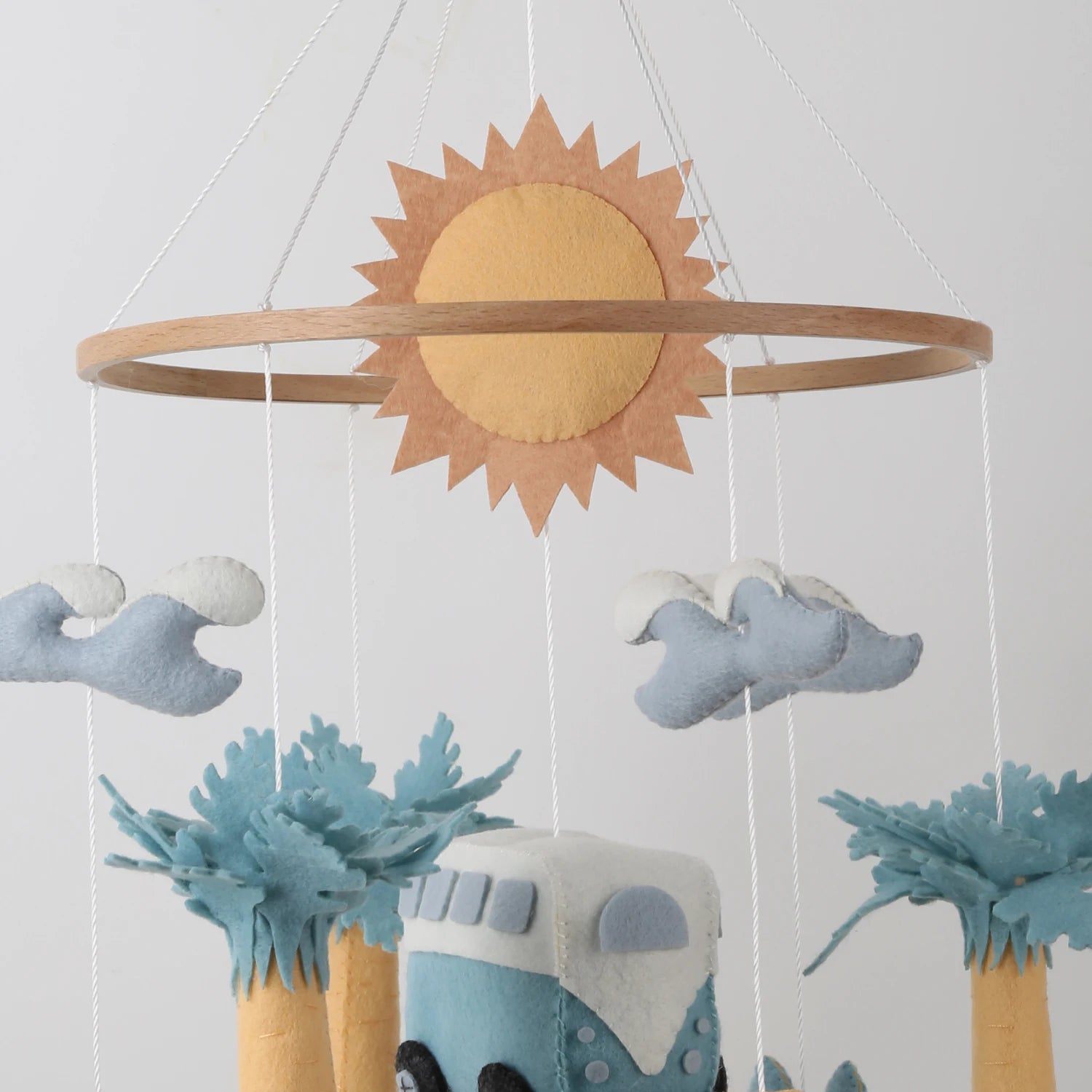 Surf Baby Mobile | Beach &amp; Ocean Nursery Mobile with Kombi Van and Surfboards