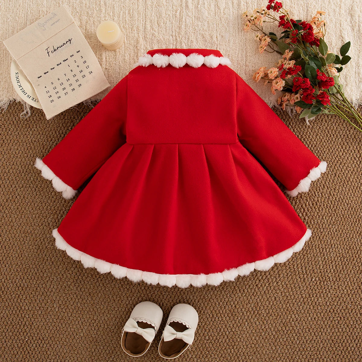 - Baby Girls Bow Winter Coat Baby Stork