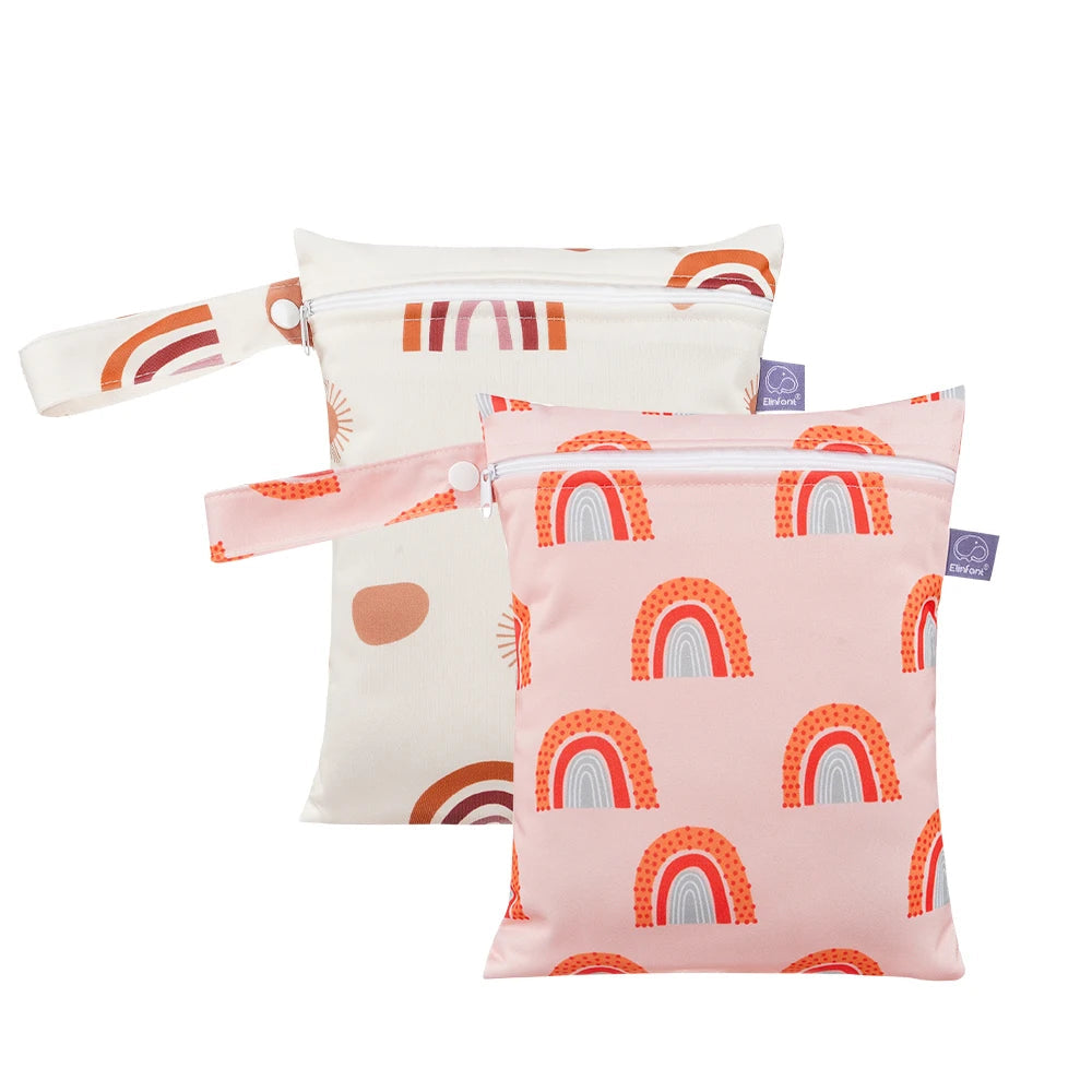 6 - 2pcs Waterproof Mini Storage Bag | Wet Dry Diaper Pouch | 18x25cm Baby Stork