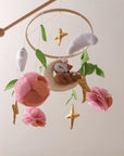 - Floral Deer Baby Mobile – Handmade Felt Cot Mobile with Flowers & Stars Baby Stork