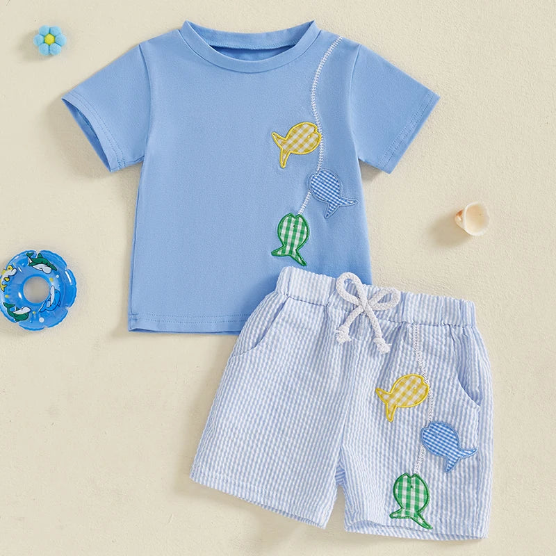 4Y - Gone Fishing T-Shirt & Shorts Set Baby Stork