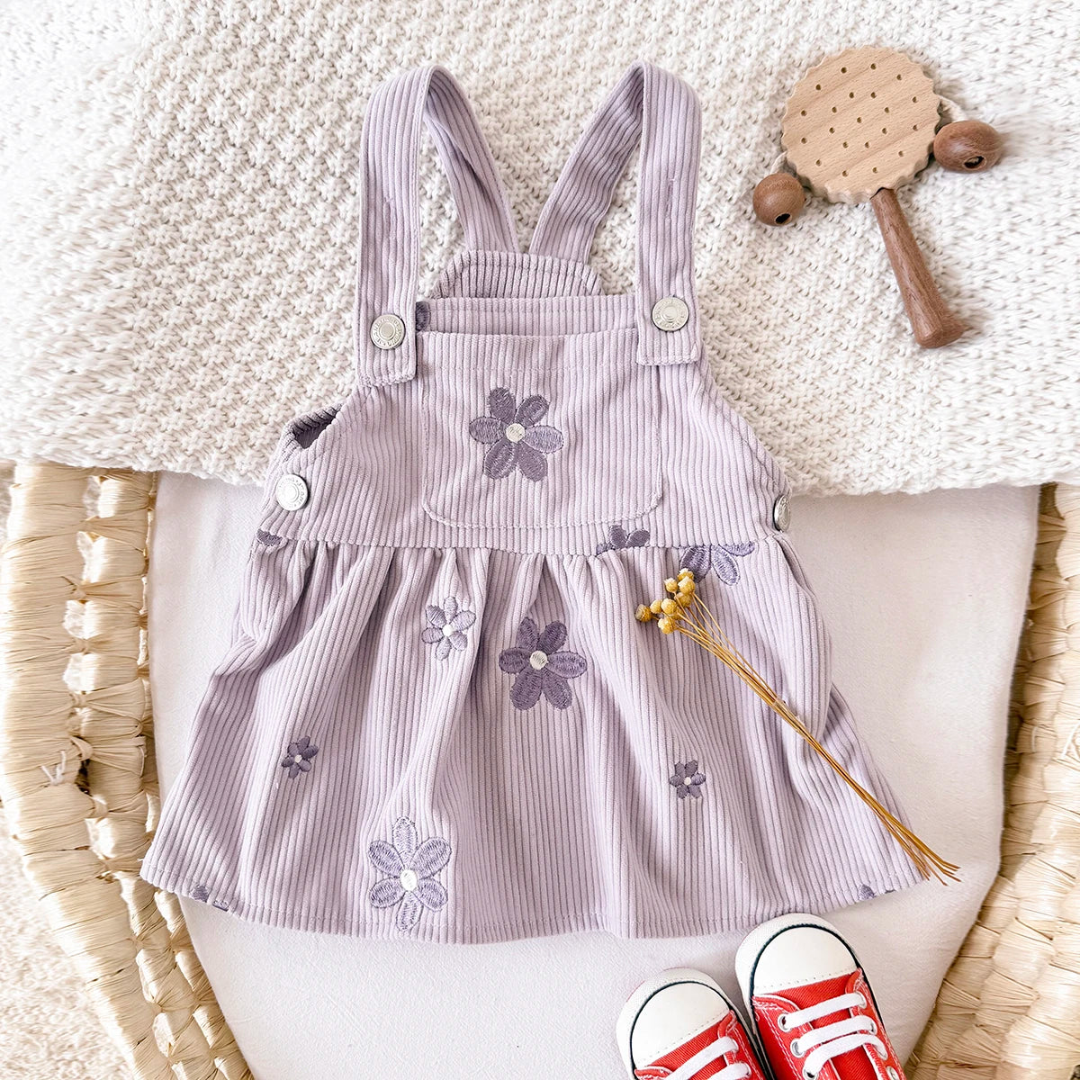 Floral Corduroy Baby &amp; Toddler Pinafore Dress