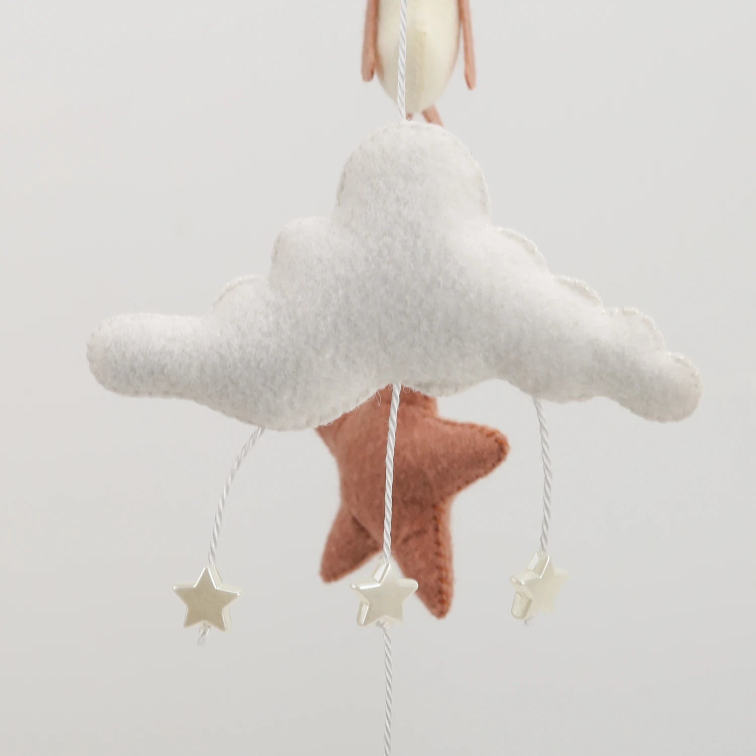 - Goose & Moon Baby Mobile – Felt Nursery Mobile with Clouds & Stars | Handmade Crib Décor Baby Stork Baby Mobile