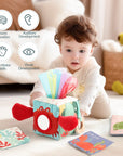 - Under the Sea Sensory Tissue Box Toy with Wooden Teether | Montessori Baby Activity Cube Baby Stork