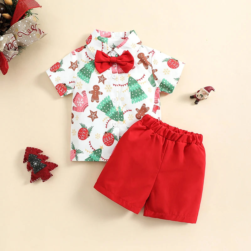 Christmas Shirt, Bow Tie &amp; Shorts Set