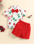 Christmas Shirt, Bow Tie & Shorts Set
