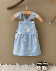 - Blue Daisy Overall Dress Baby Stork