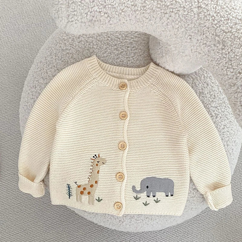 2-3Y - Safari Friends Knit Cardigan Baby Stork