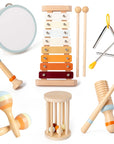 - Toddlers Early Education Wooden Musical Instrument Set Baby Stork Musical Toy