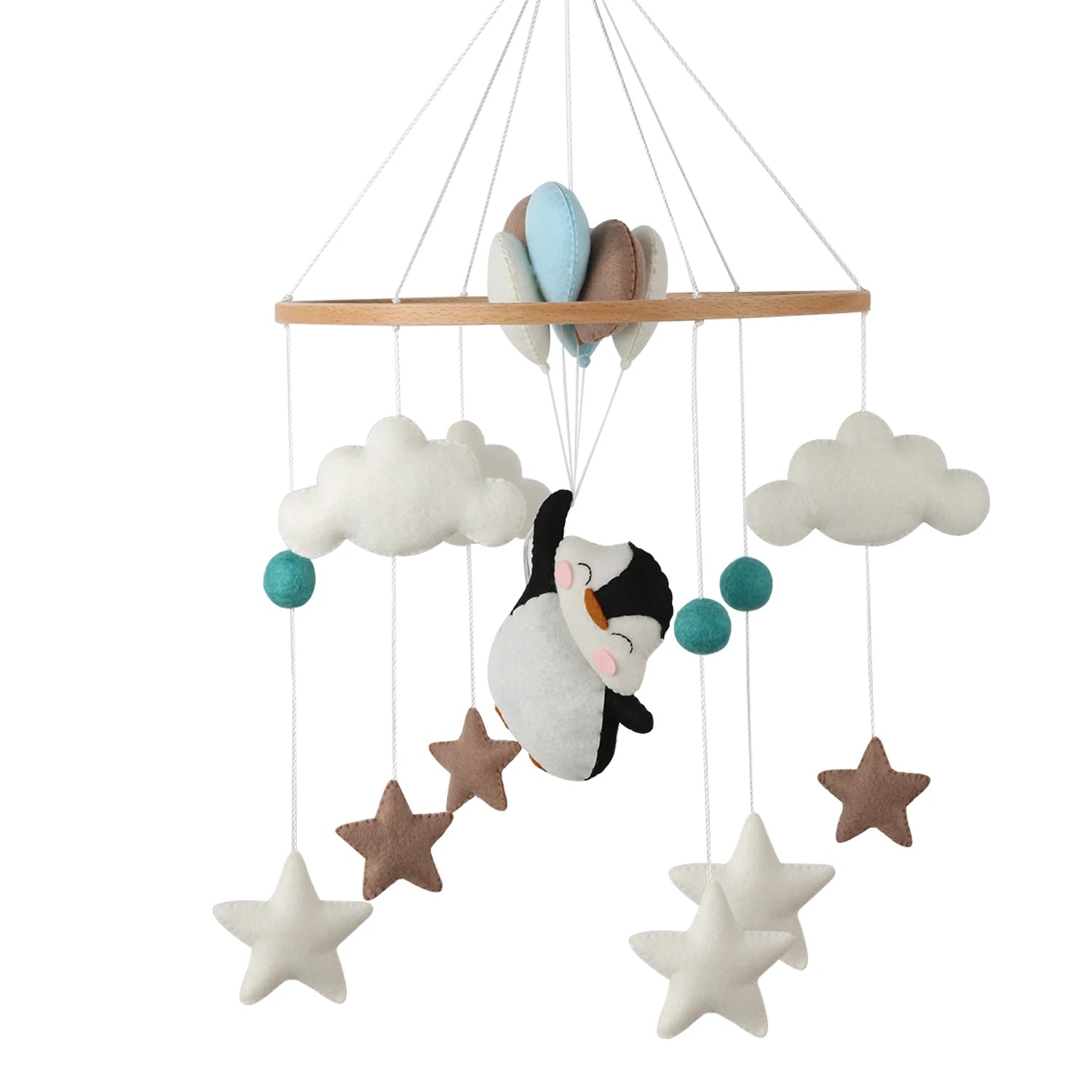 Penguin Baby Mobile with Balloons | Blue Nursery Mobile Decor