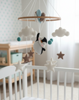- Penguin Baby Mobile with Balloons | Blue Nursery Mobile Decor Baby Stork