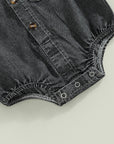 - Denim Button-Up Romper Baby Stork