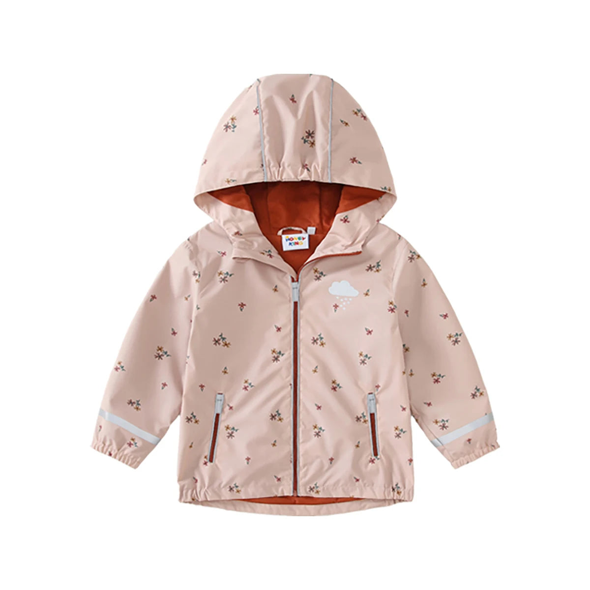 Pink - Waterproof Fleece Lined Hooded Jacket Baby Stork