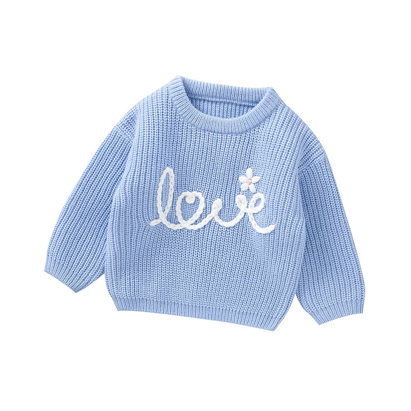 Light Blue - Love Knit Baby & Toddler Sweater Baby Stork