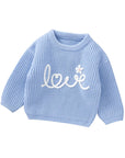 Light Blue - Love Knit Baby & Toddler Sweater Baby Stork
