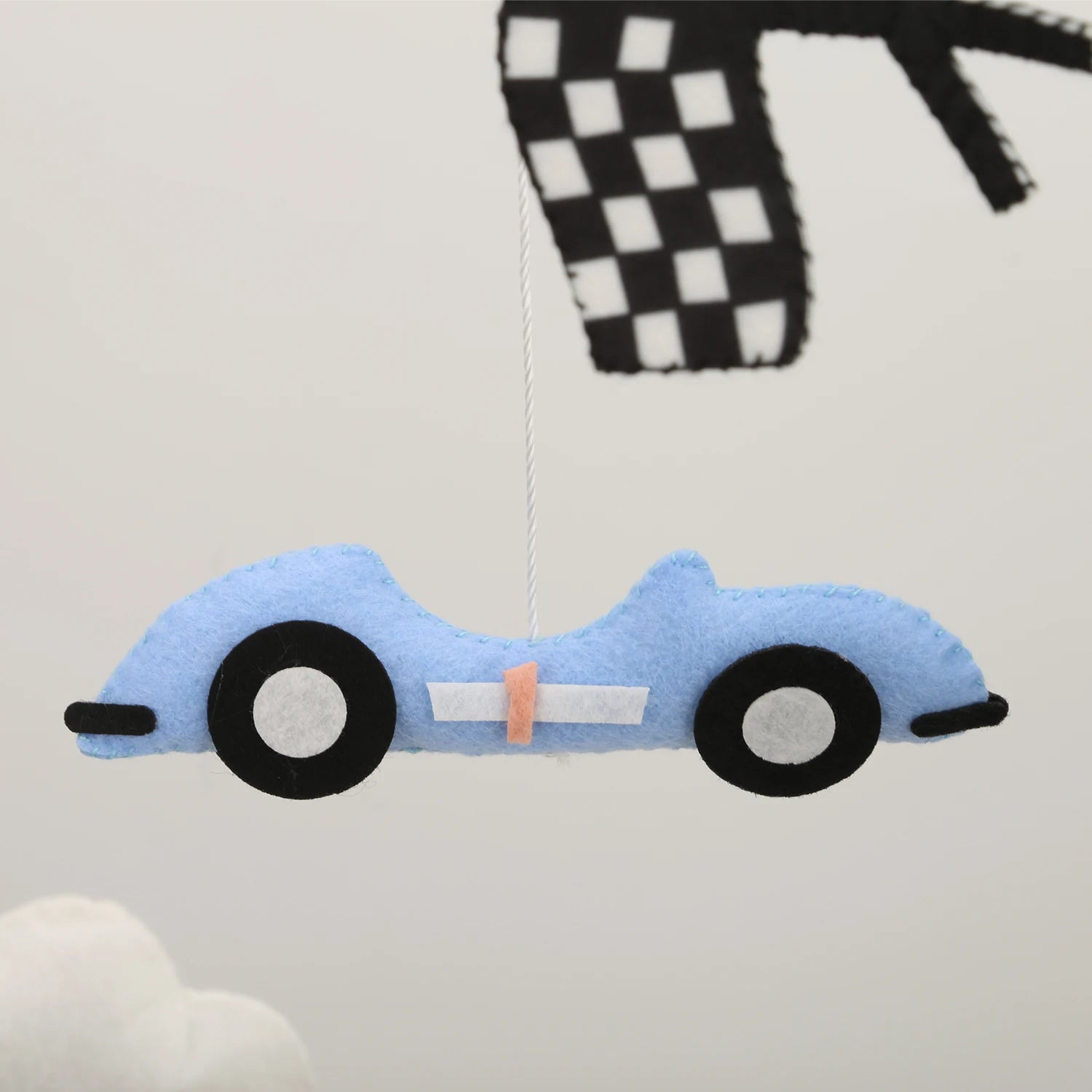 - Retro Racing Car Felt Baby Mobile Baby Stork