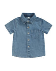Blue - Denim Button-Up Shirt Baby Stork