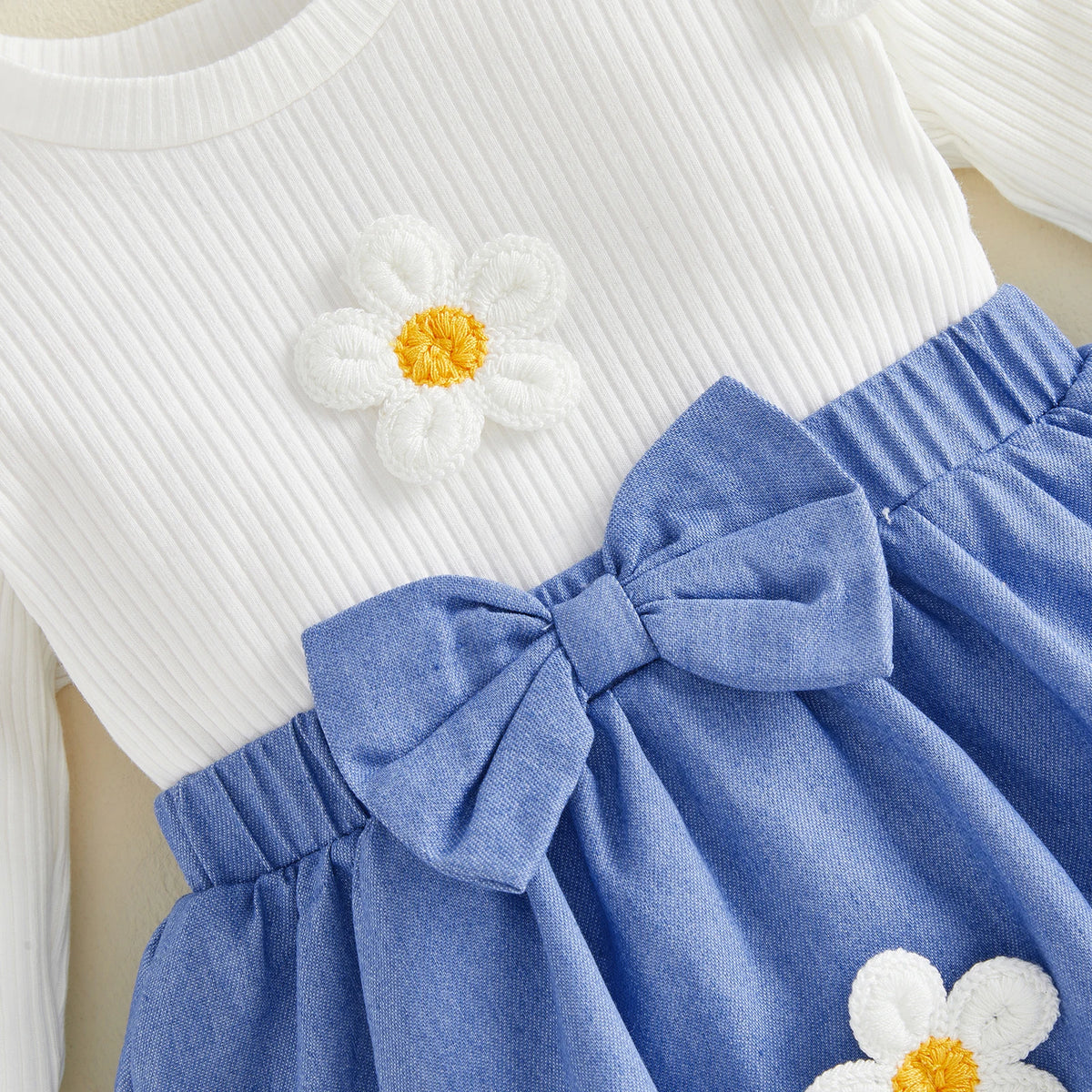 Floral Romper Dress Set with Headband &amp; Socks