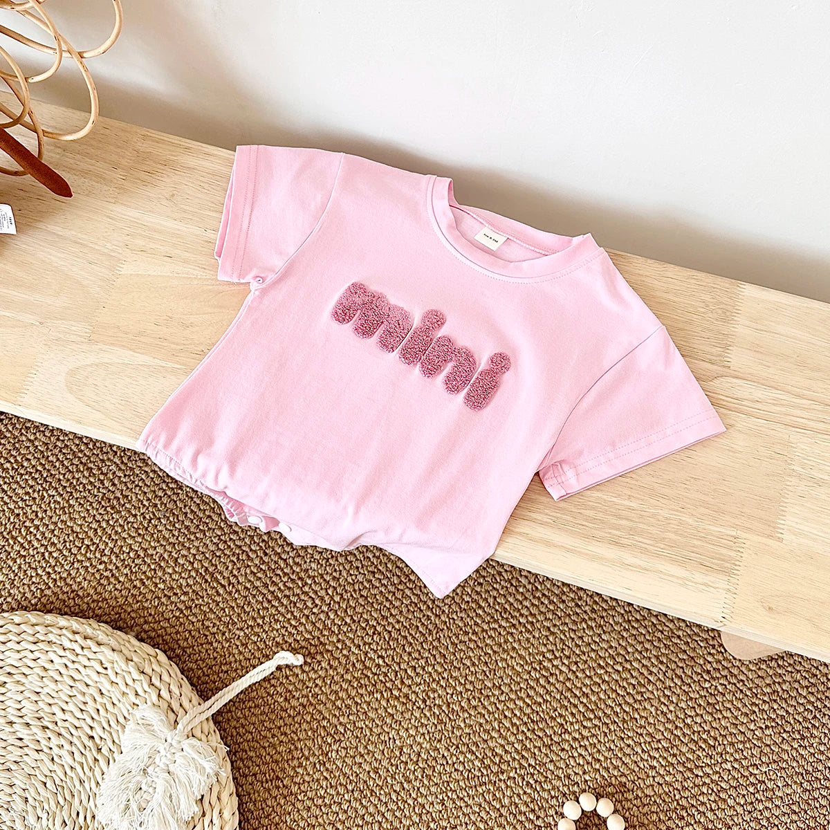 - Mini Textured Baby Romper – Soft Cotton Blend Bodysuit Baby Stork