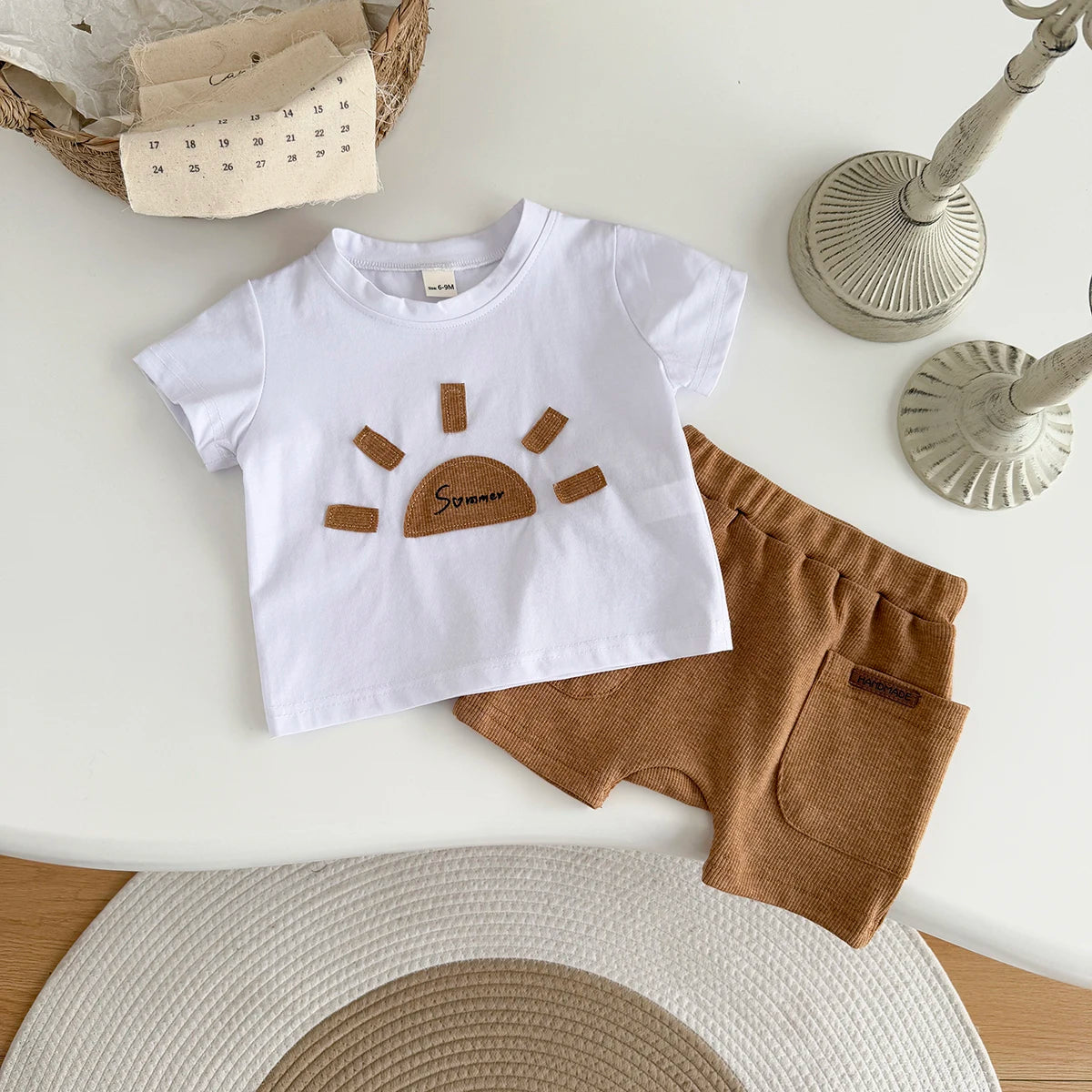 - Summer Sun 2-Piece Set – Baby T-Shirt & Shorts Baby Stork