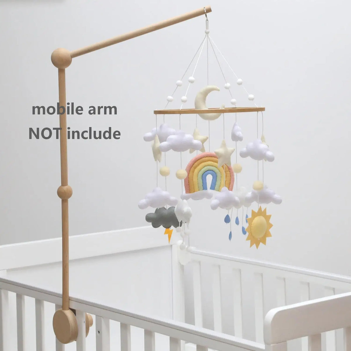 - Rainbow & Weather Felt Cot Mobile - Pastel AE