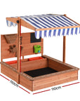 - Keezi Wooden Kids Sandpit with Canopy & Play Accessories | 110cm Keezi Baby & Kids > Baby & Kid's Toys > Outdoor Play Equipment
