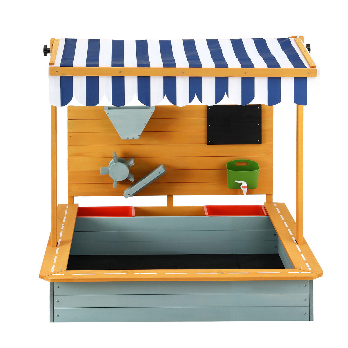 - Keezi Kids Sandpit Wooden Canopy Sandbox With Cover Funnel Outdoor Toys 110cm Green Baby Stork Baby &amp; Kids > Baby &amp; Kid's Toys > Outdoor Play Equipment