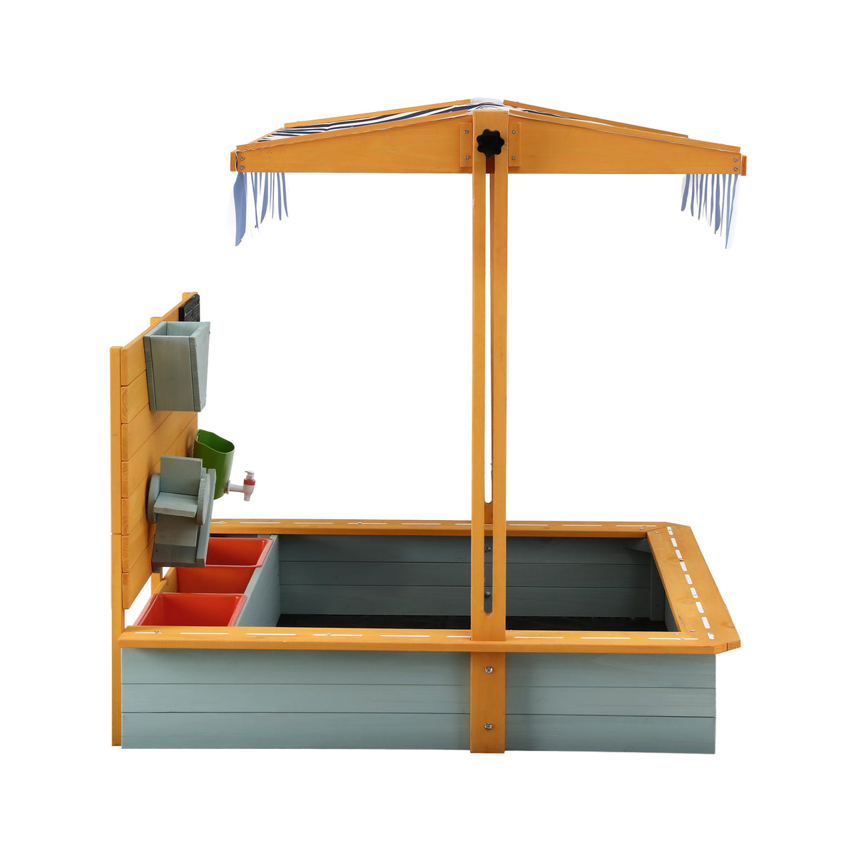 - Keezi Kids Sandpit Wooden Canopy Sandbox With Cover Funnel Outdoor Toys 110cm Green Baby Stork Baby &amp; Kids > Baby &amp; Kid's Toys > Outdoor Play Equipment