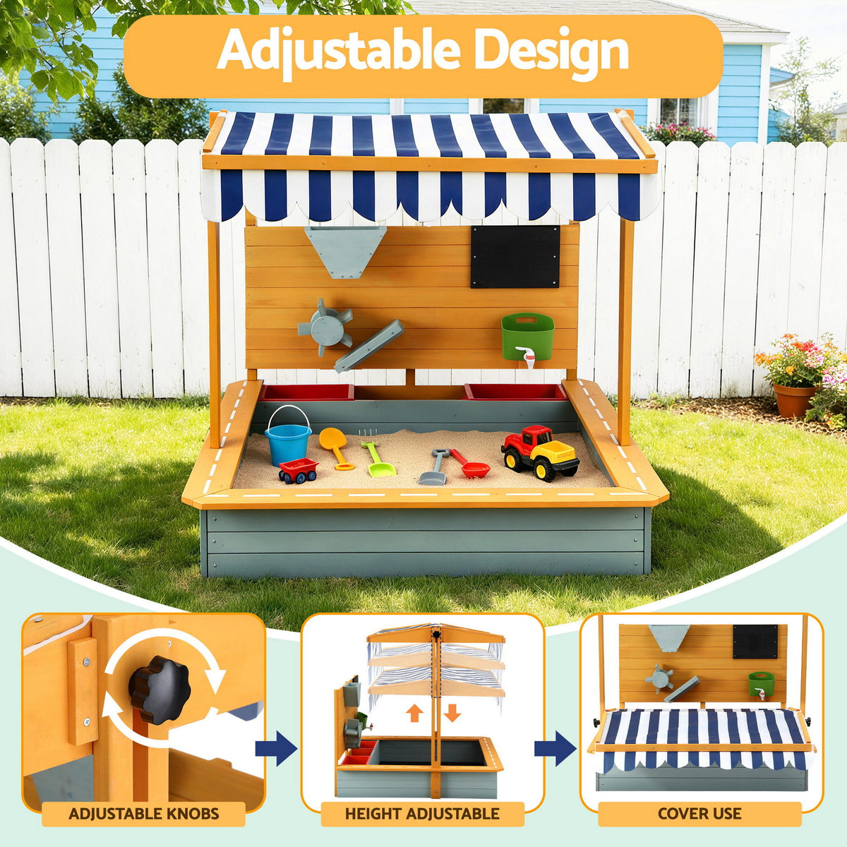 - Keezi Kids Sandpit Wooden Canopy Sandbox With Cover Funnel Outdoor Toys 110cm Green Baby Stork Baby &amp; Kids > Baby &amp; Kid's Toys > Outdoor Play Equipment