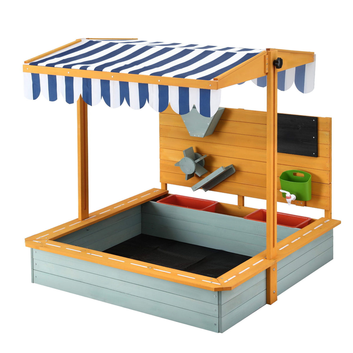 - Keezi Kids Sandpit Wooden Canopy Sandbox With Cover Funnel Outdoor Toys 110cm Green Baby Stork Baby &amp; Kids > Baby &amp; Kid's Toys > Outdoor Play Equipment