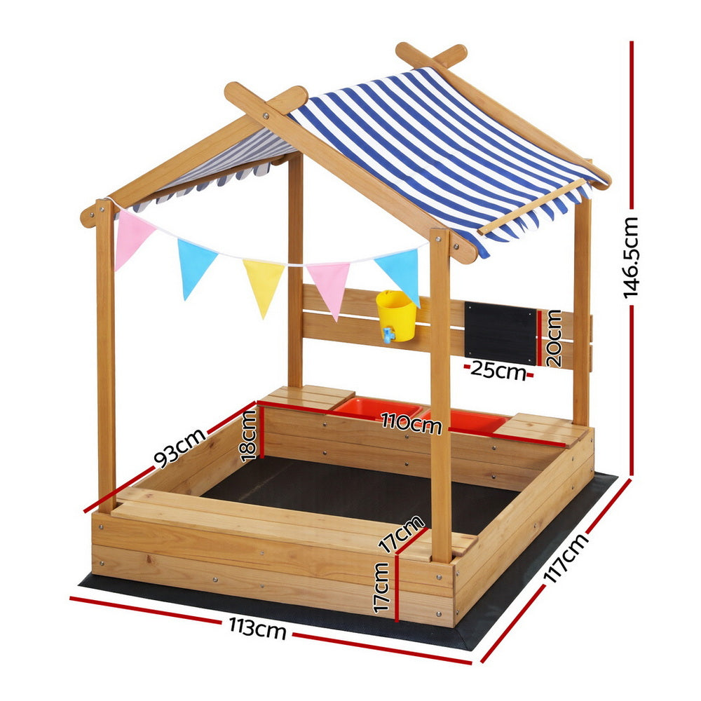 - Wooden Sandpit Play Set with Canopy &amp; Accessories Keezi Kids Baby &amp; Kids &gt; Baby &amp; Kid&#39;s Toys &gt; Outdoor Play Equipment