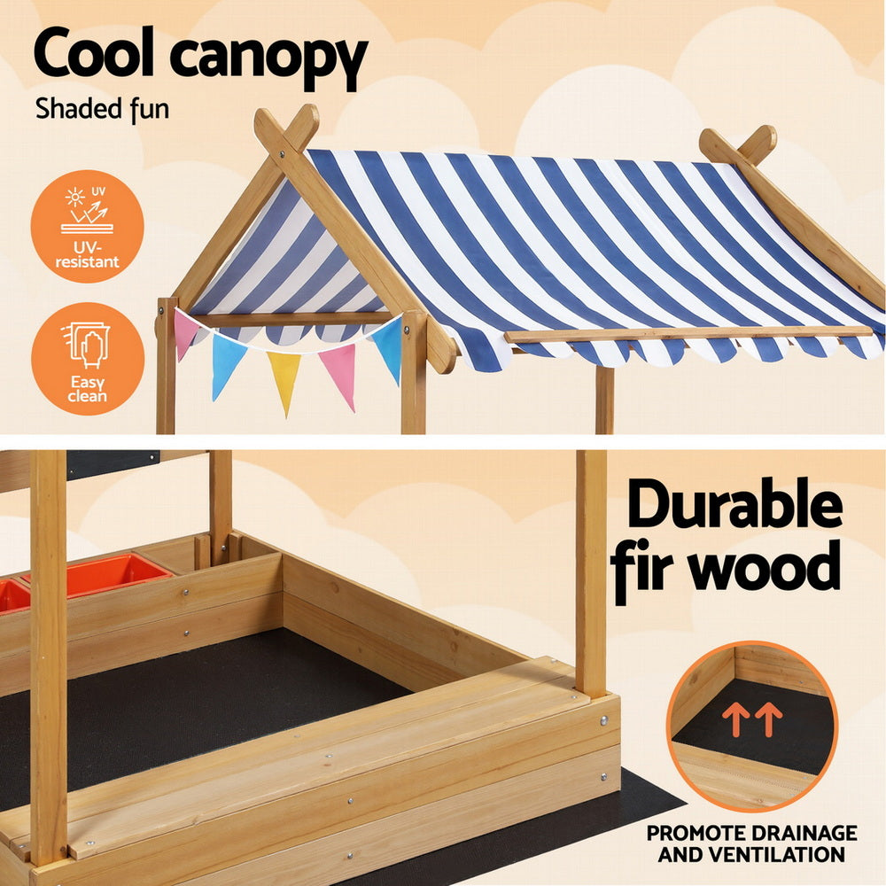 - Wooden Sandpit Play Set with Canopy &amp; Accessories Keezi Kids Baby &amp; Kids &gt; Baby &amp; Kid&#39;s Toys &gt; Outdoor Play Equipment