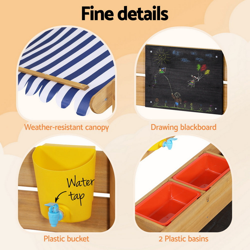- Wooden Sandpit Play Set with Canopy &amp; Accessories Keezi Kids Baby &amp; Kids &gt; Baby &amp; Kid&#39;s Toys &gt; Outdoor Play Equipment