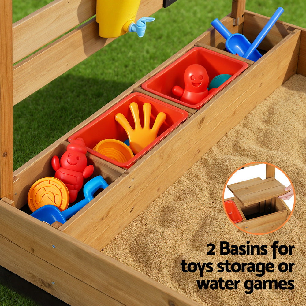 - Wooden Sandpit Play Set with Canopy &amp; Accessories Keezi Kids Baby &amp; Kids &gt; Baby &amp; Kid&#39;s Toys &gt; Outdoor Play Equipment
