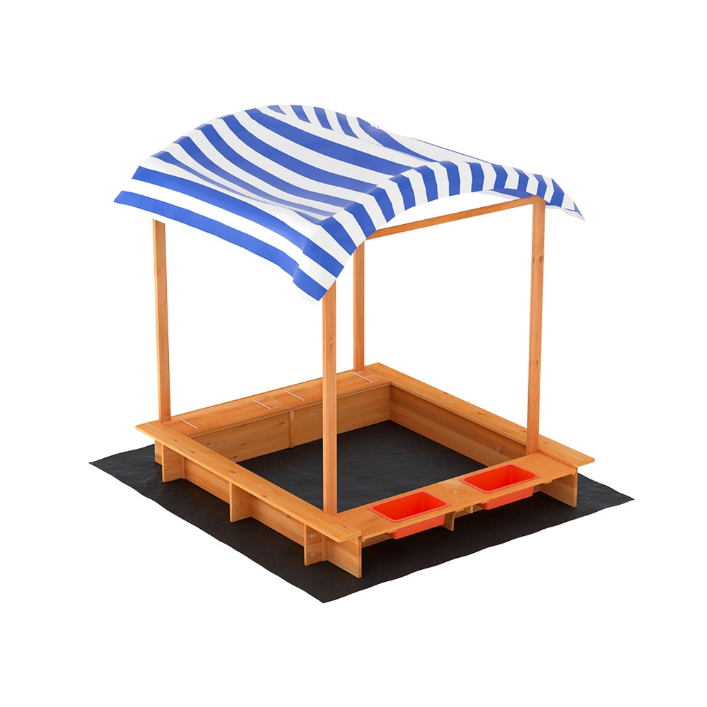 - Wooden Sandpit with Canopy, Storage & Dual Basins Keezi Kids Baby & Kids > Baby & Kid's Toys > Outdoor Play Equipment