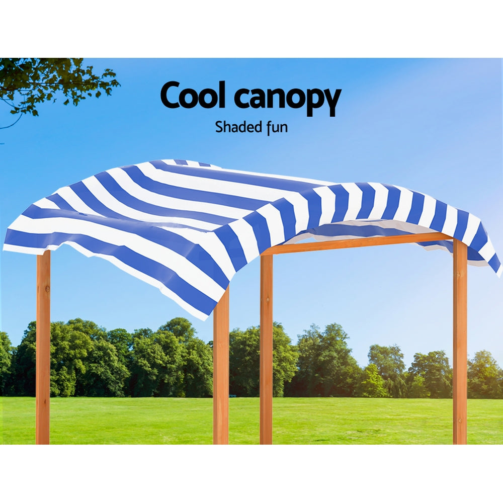 - Wooden Sandpit with Canopy, Storage & Dual Basins Keezi Kids Baby & Kids > Baby & Kid's Toys > Outdoor Play Equipment