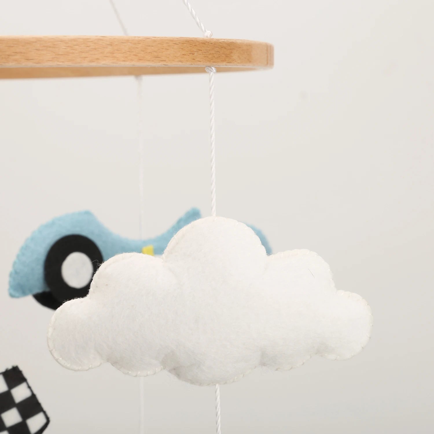 - Retro Racing Car Felt Baby Mobile Baby Stork