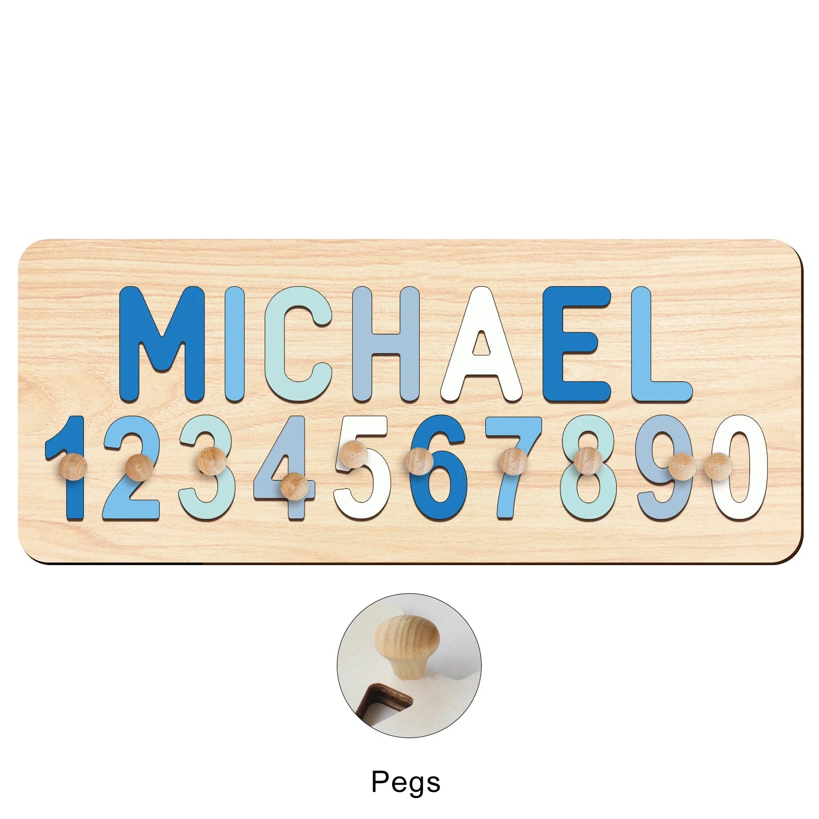 - Custom Wooden Name &amp; Number Puzzle – Personalised Educational Toy Baby Stork