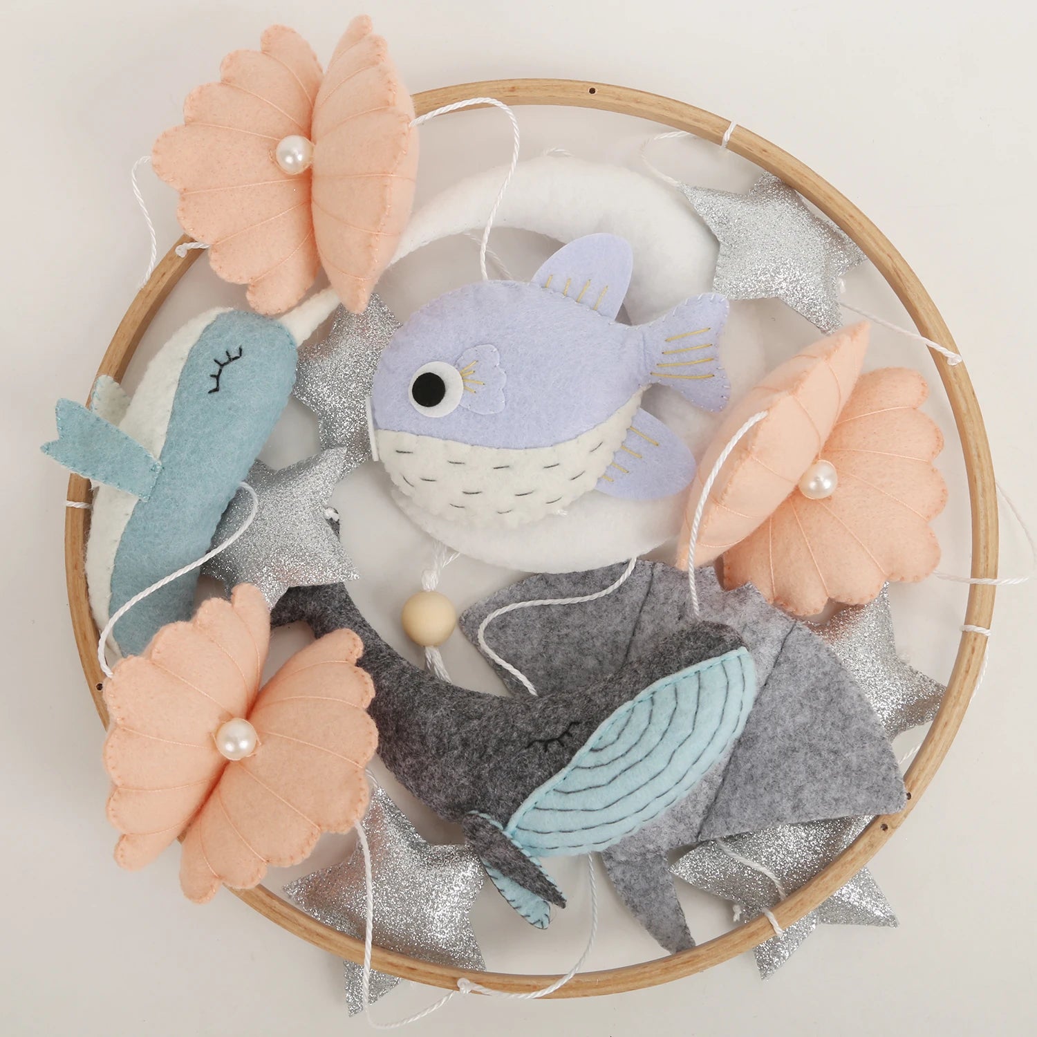 Under the Sea Baby Mobile | Ocean Nursery Mobile with Whale, Narwhal &amp; Seashells