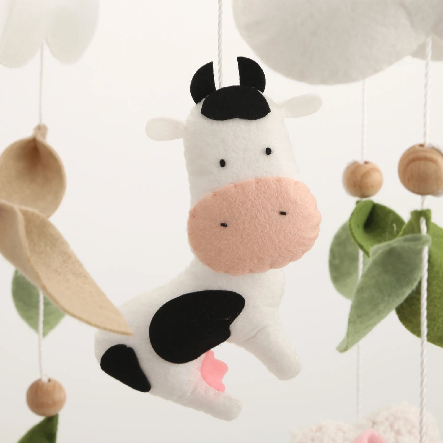 - Farmyard Friends Animals Baby Mobile – Handmade Felt Cot Mobile Baby Stork