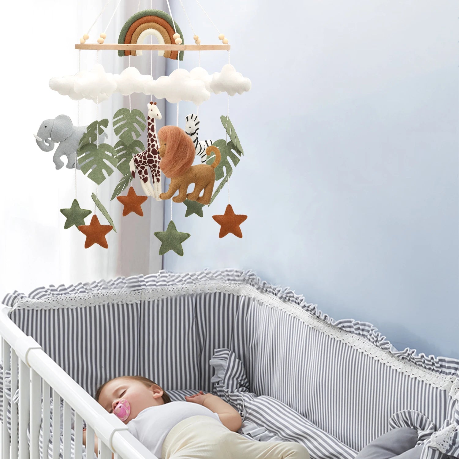 - Felt Safari Baby Mobile – Jungle Animal Nursery Décor Baby Stork
