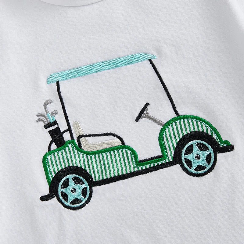 - Green Golf Cart T-Shirt & Shorts Set Baby Stork