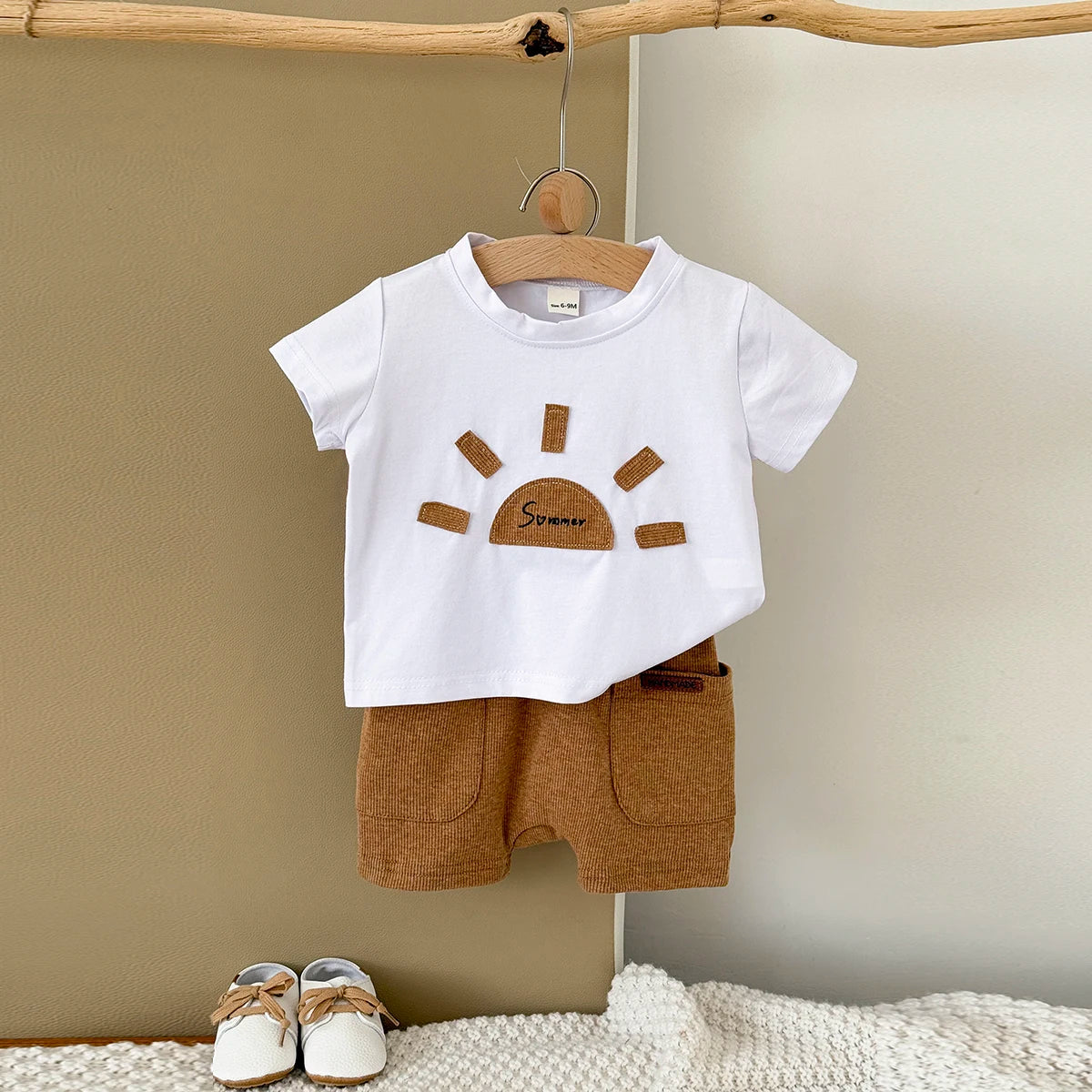 - Summer Sun 2-Piece Set – Baby T-Shirt & Shorts Baby Stork