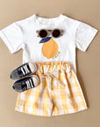 - Lemon Gingham Baby Set – 2 Piece Outfit | Yellow Baby Stork