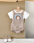 - Rainbow Waffle Romper Set – 2 Piece Outfit Baby Stork