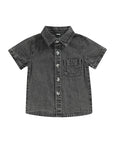 Dark Grey - Denim Button-Up Shirt Baby Stork