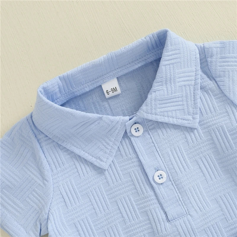 - Sky Jacquard Polo Set for Toddler Baby Stork