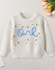 One Birthday Embroidered Knit Sweater | Six Colours