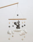 - Elephant Baby Mobile with Bouclé Clouds | Neutral Nursery Decor Baby Stork