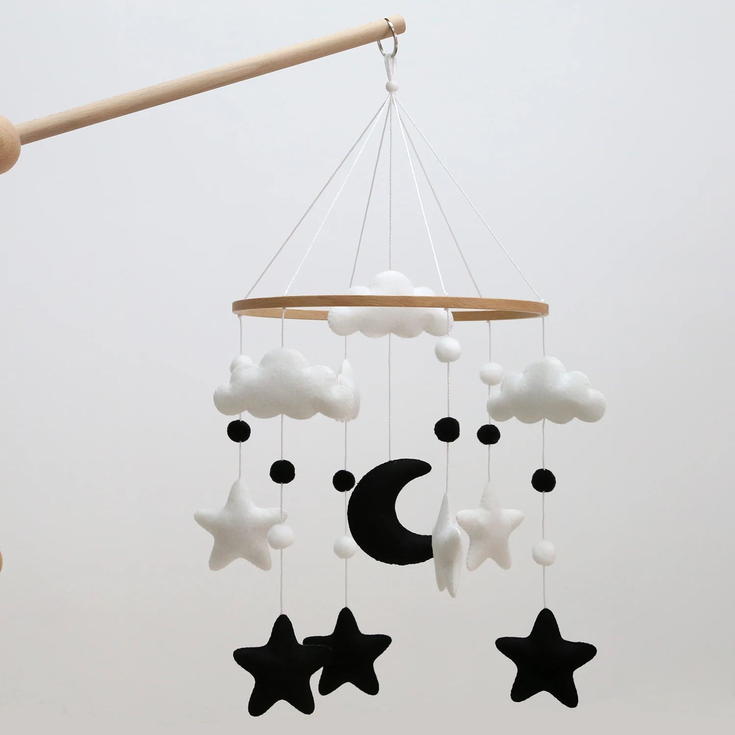 Black &amp; White Moon Baby Mobile | Monochrome Nursery Mobile